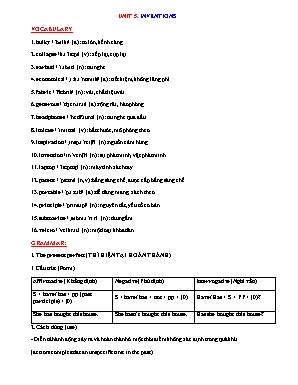 Bài tập Tiếng Anh Lớp 10 - Unit 5 Inventions - Năm học 2022-2023 (Có đáp án)